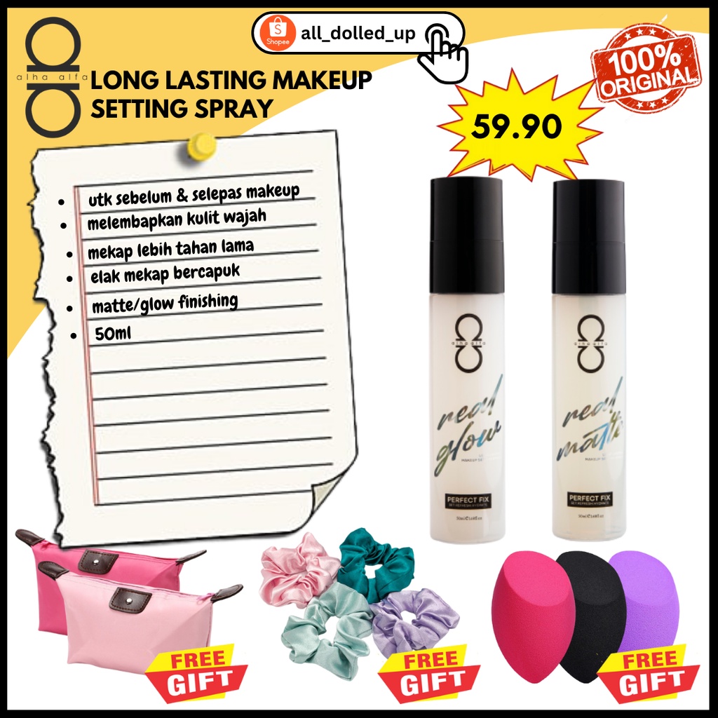 [with 2x🎁 FREEGIFTS] Alha Alfa New Facial Makeup Setting Spray 50ml