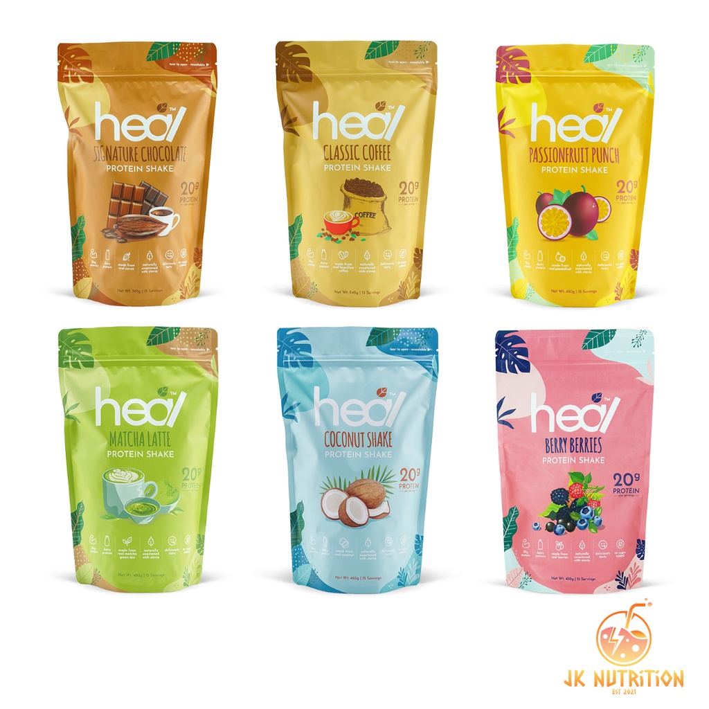 Heal Protein Shake Powder Pack Whey Protein/Pea Protein/Plant Based