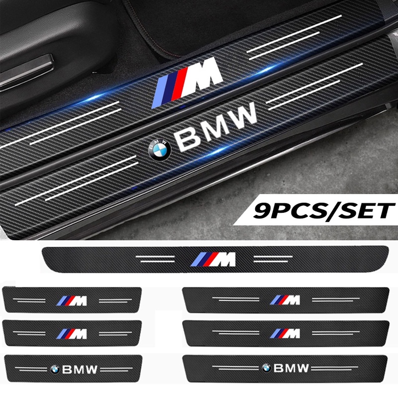 BMW M Car Door Sill Strip Leather Carbon Anti Scratch Step Sticker E36 ...