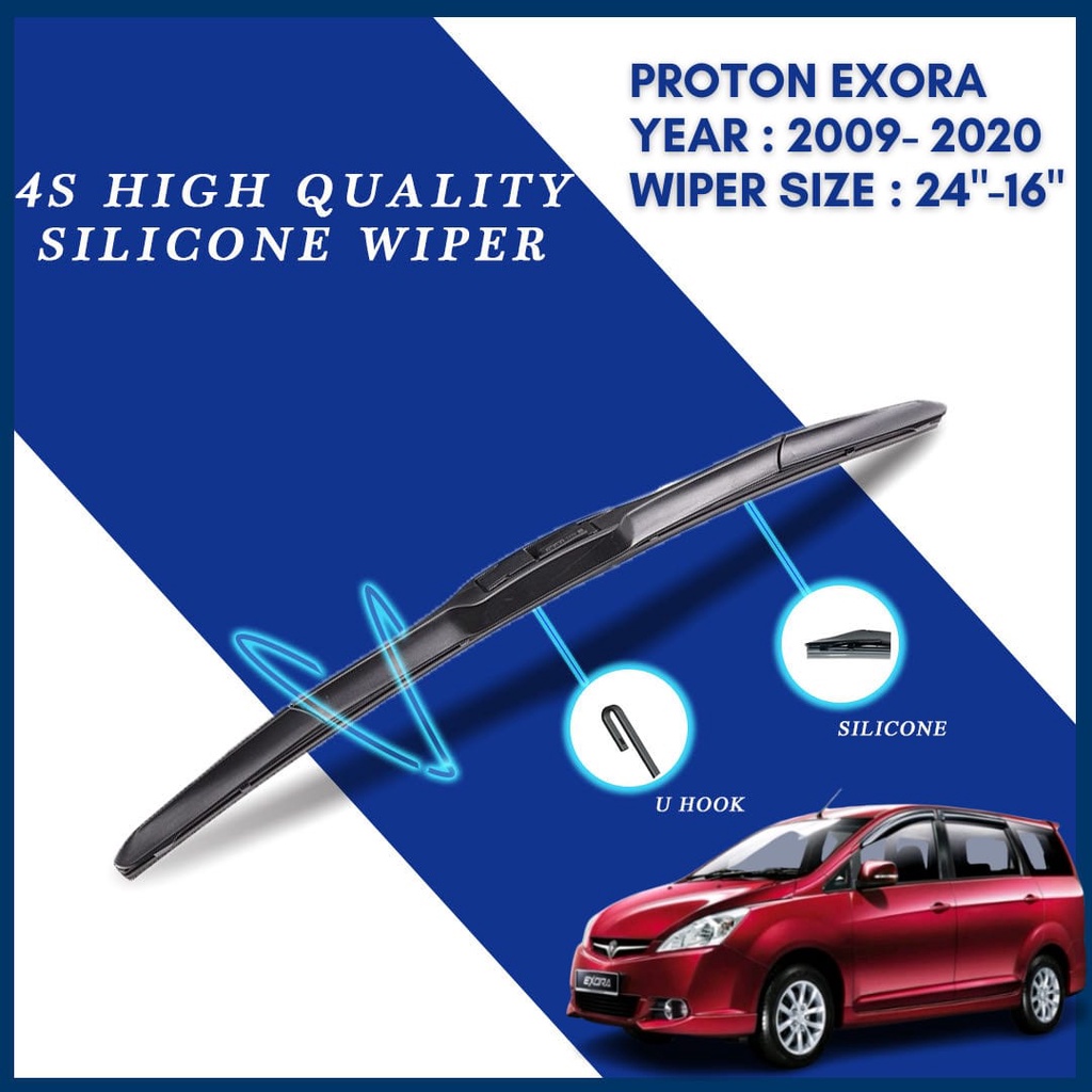 Proton Exora Wiper 20092020, Silicon Wiper Blades ( 1 pair Size 24