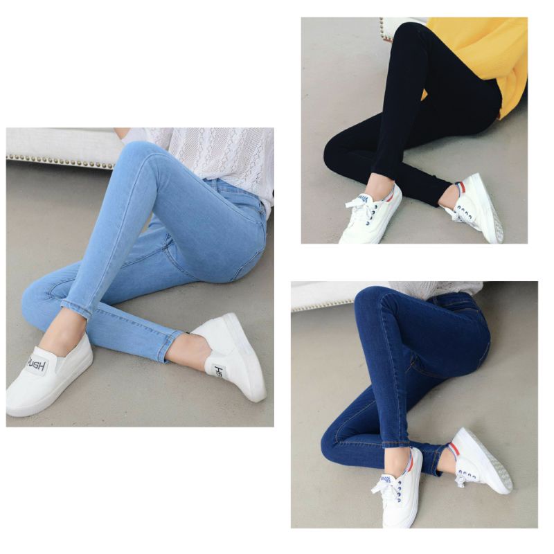 Ladies skinny jeans stretchable denim jeans white/ black/Blue(26”40