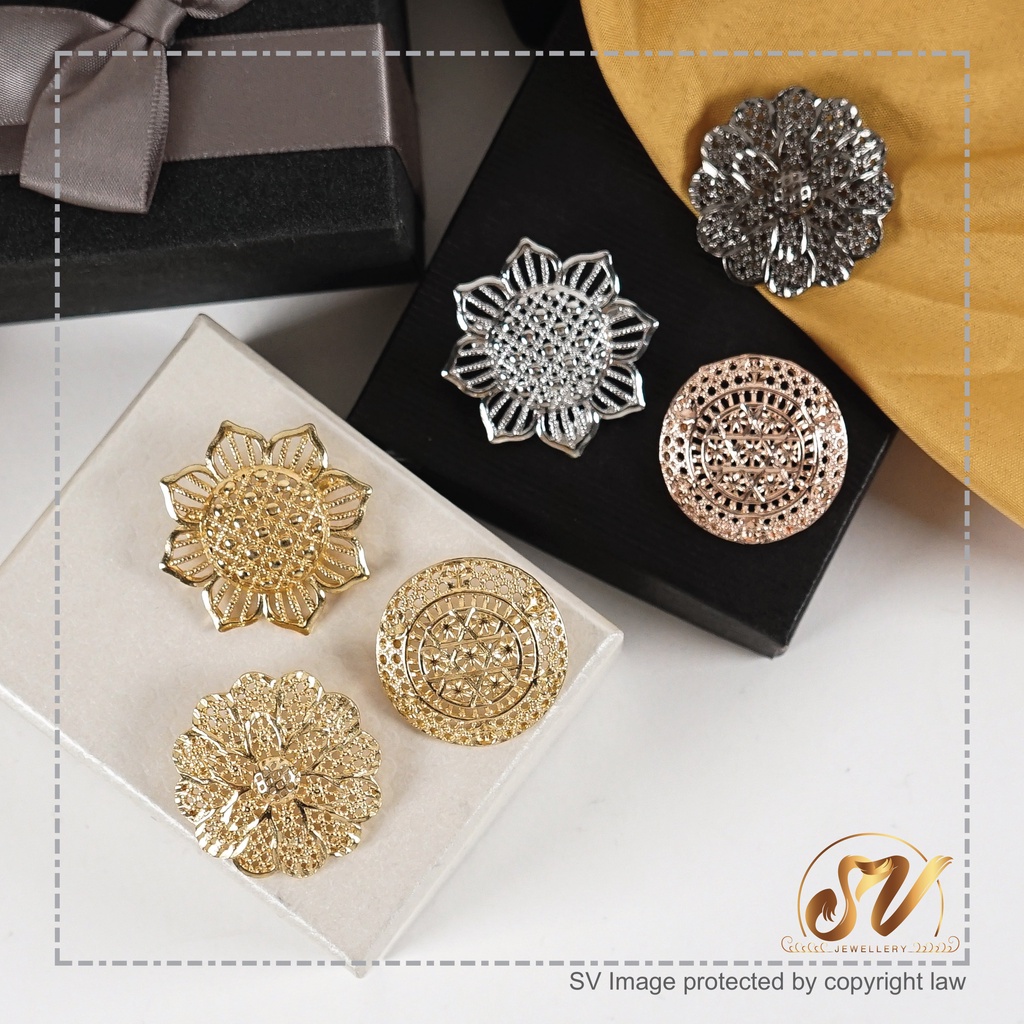 Kerongsang Bahu Single Pin Tudung Dokoh Jarum Peniti Brooch Mewah Murah ...