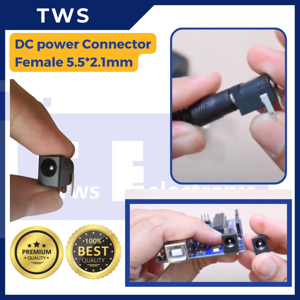 DC Power Connector Adapter Jack Female Socket DC-022 DIY 5.5*2.1mm |DC ...