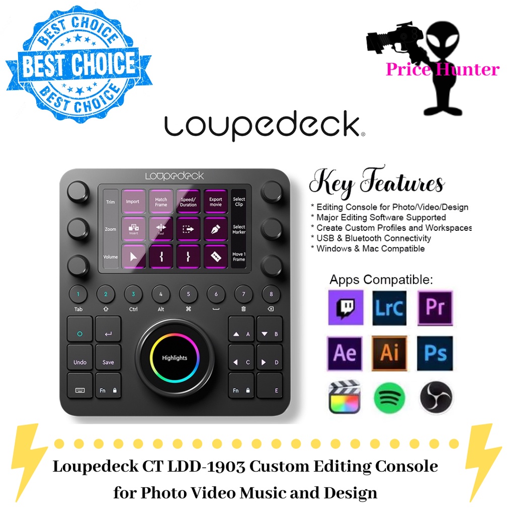 Loupedeck CT LDD1903 Custom Editing Console for Photo Video Music and