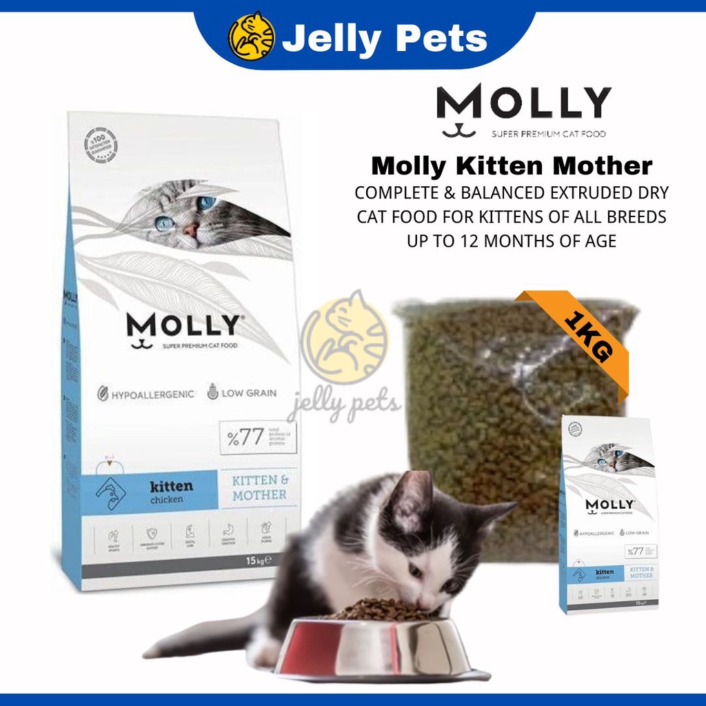 MOLLY Super Premium (1KG Repacking) Kitten Cat Food /Makanan Kucing