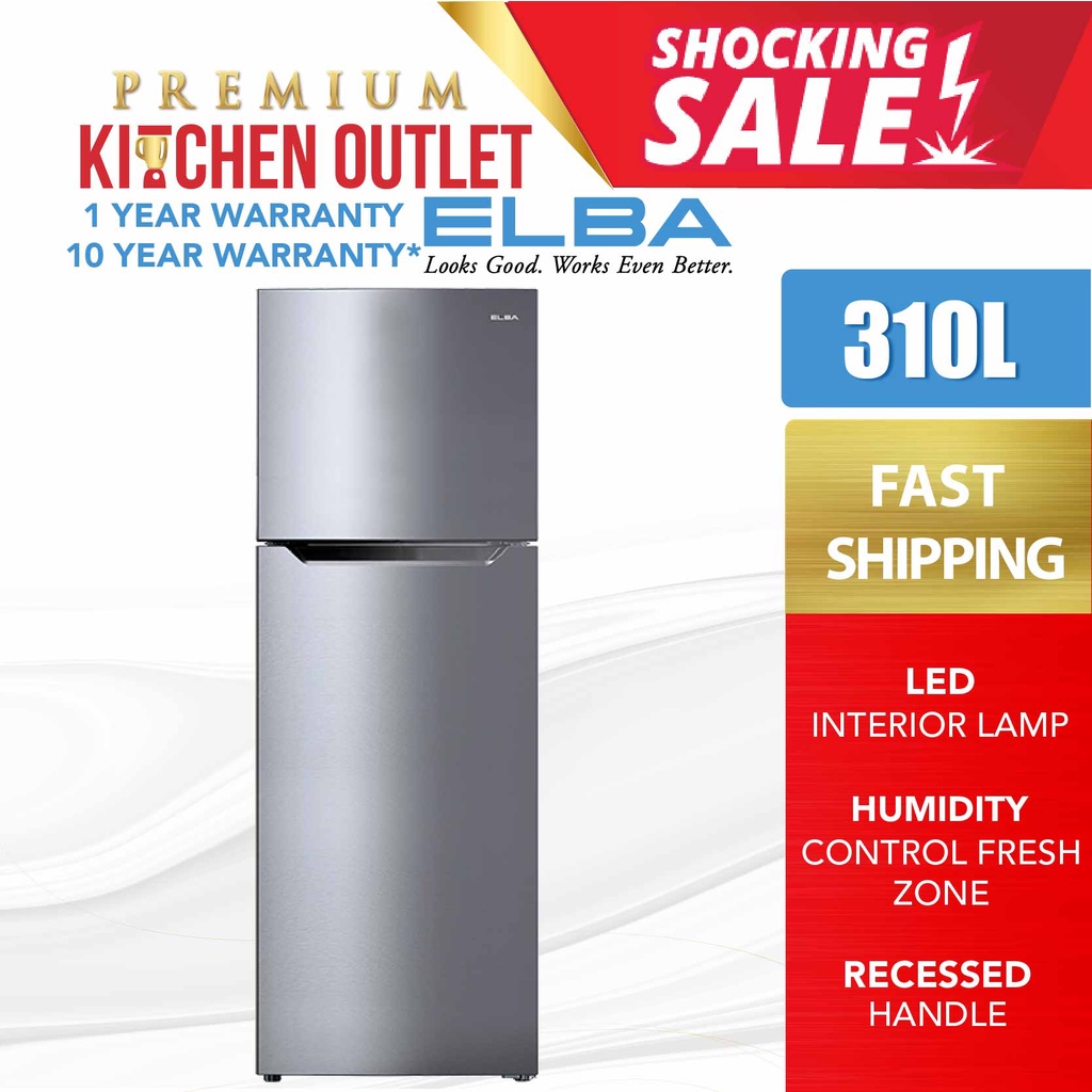 Elba 310L Italy Ultimo 2Door Refrigerator Fridge ERG3125SV Shopee