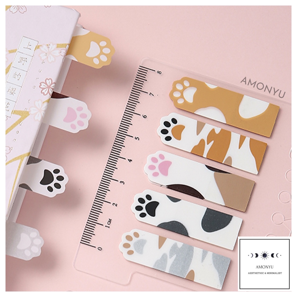 [AMONYU] Cute Animal Paw Muji Style Sticky Note Label Bookmarks Index ...