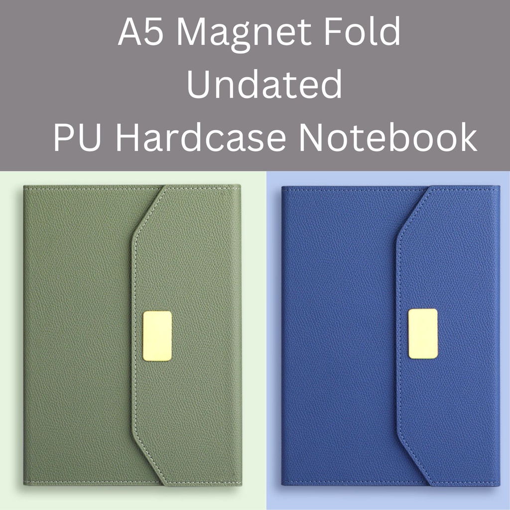 A5 undated Line Notebook planner journal PU leather hardcover magnet ...