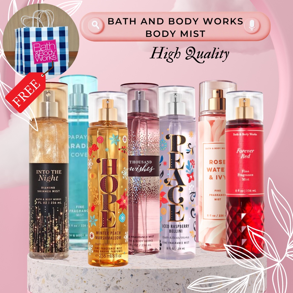 Bath and Body Works Body Mist Perfume BBW Body Mist Minyak Wangi Bath