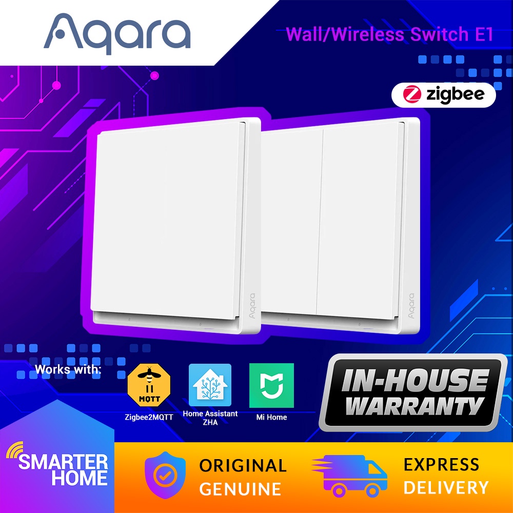 ⚡️ Aqara Wall Switch E1 Zigbee 3.0 Wireless or No Neutral (Single Fire