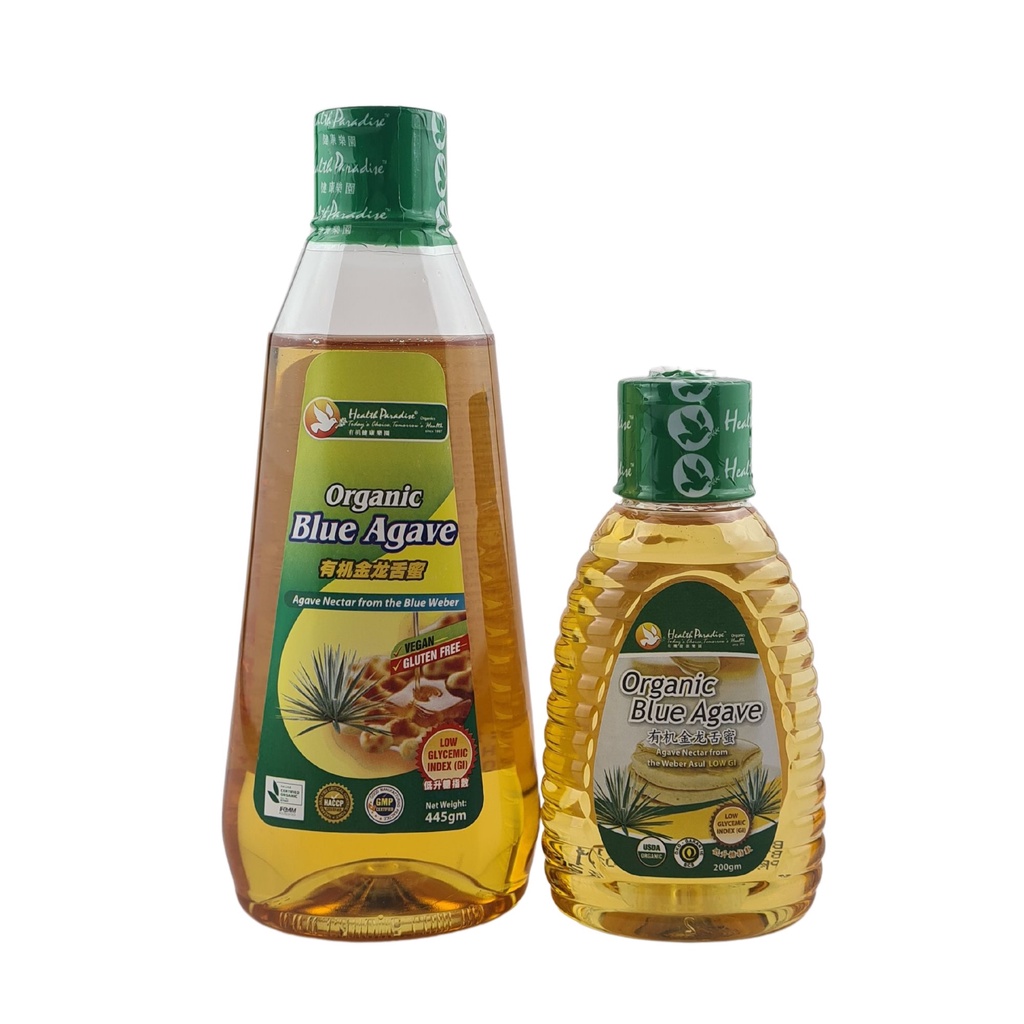 Health Paradise Organic Blue Agave Syrup 445g / 200g Sugar Replacement