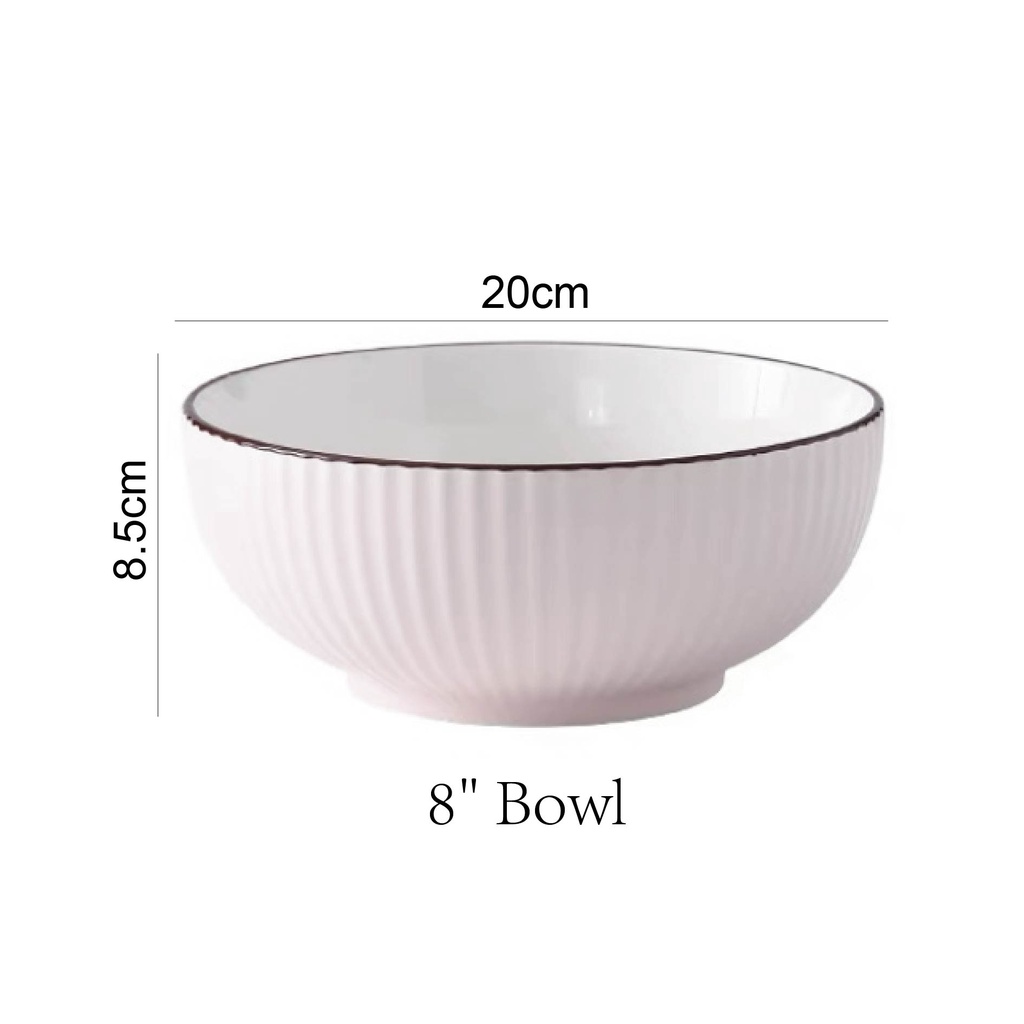 =IG= Nordic Style Ceramic Bowl Set Home Rice Bowl Soup Bowl Dinner