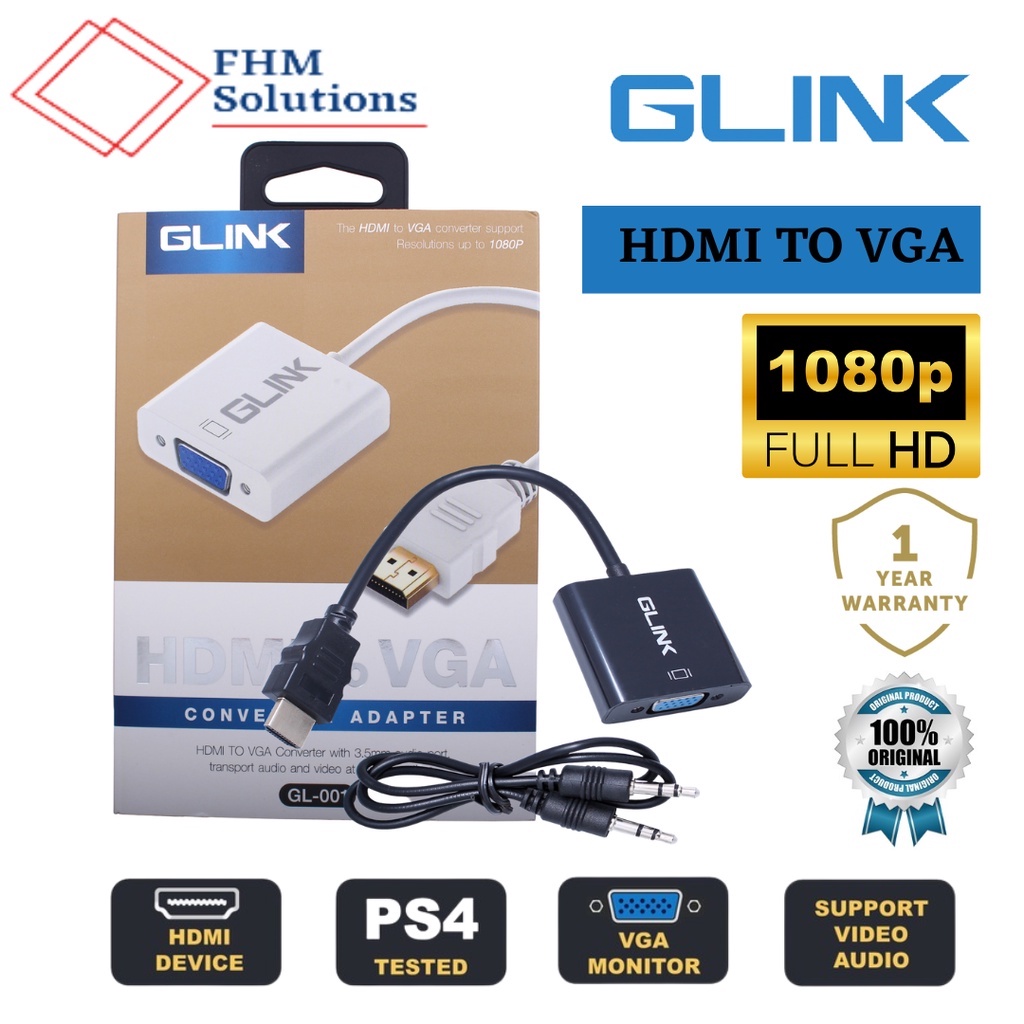 GLINK GL001 HDMI to VGA Converter Adapter / GL019 HDMI to VGA