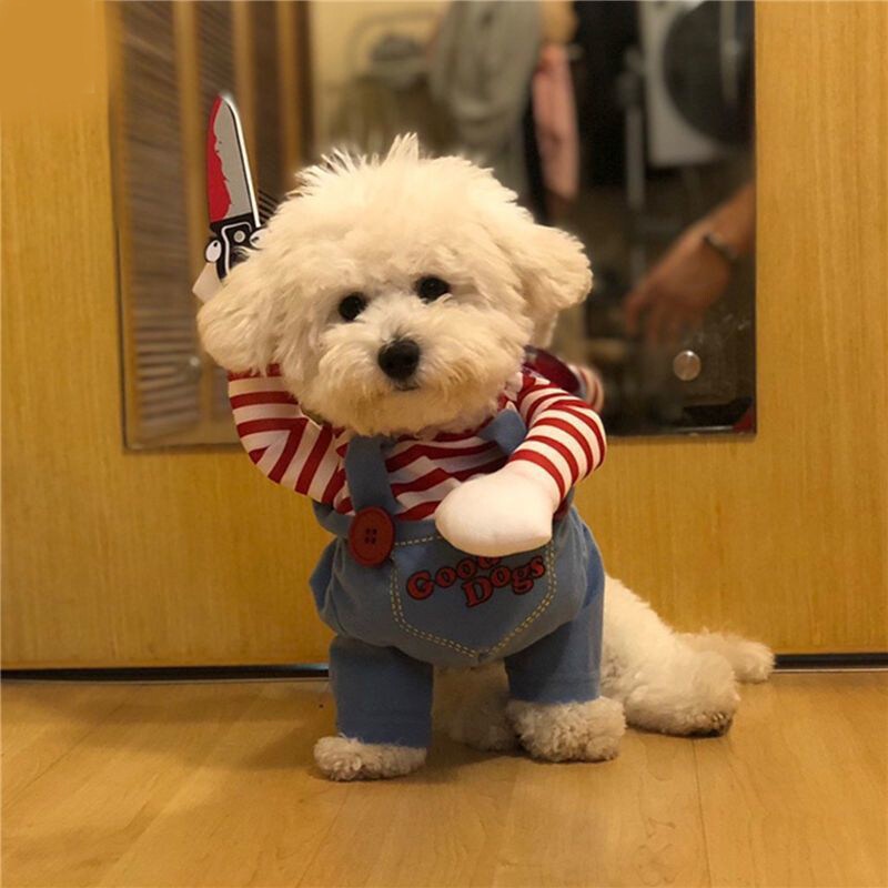 Dog Cat Pet Funny Costume Chucky Deadly Doll Pet Cosplay Pet Party Fancy  Costume