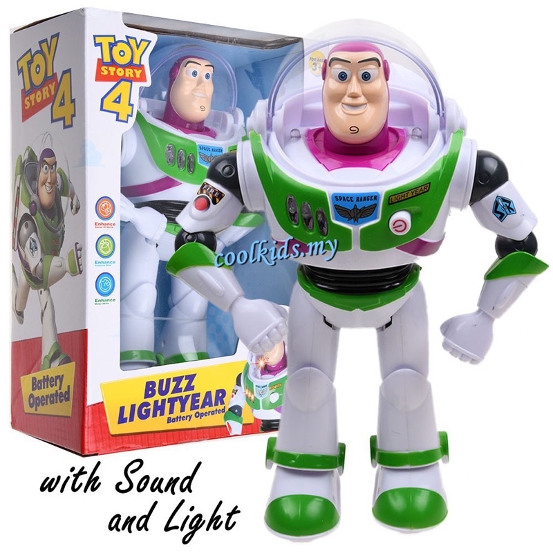 Buzz Lightyear Robot Toys with music sound & flashlight Battery