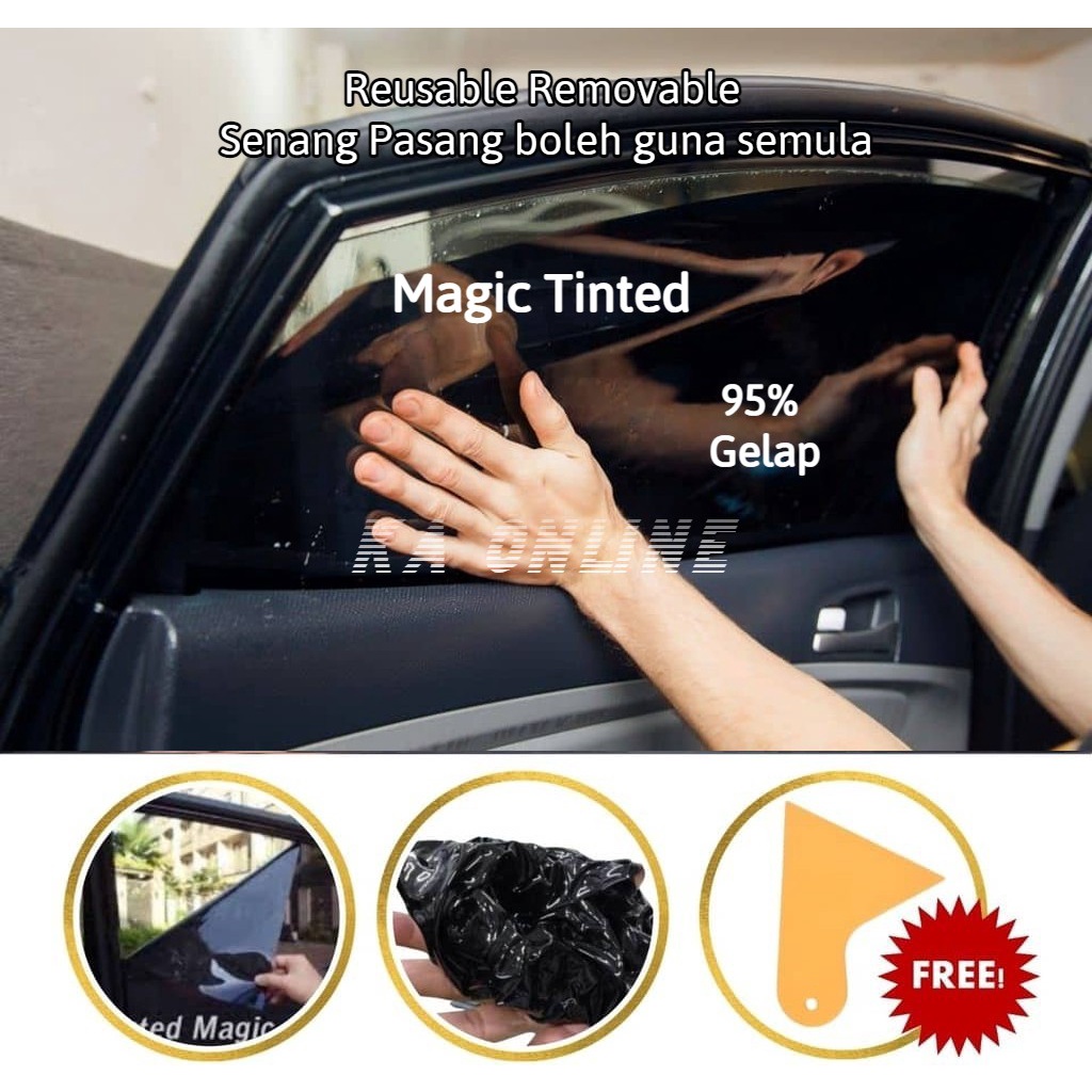 HIGH QUALITY 95% Dark DIY MAGIC TINT Car / Home Window UV Block ...