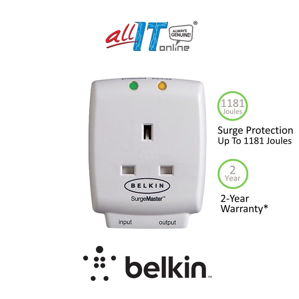 Belkin Home Series 1-Outlet SurgeCube Surge Protector (F9H110VSACW ...