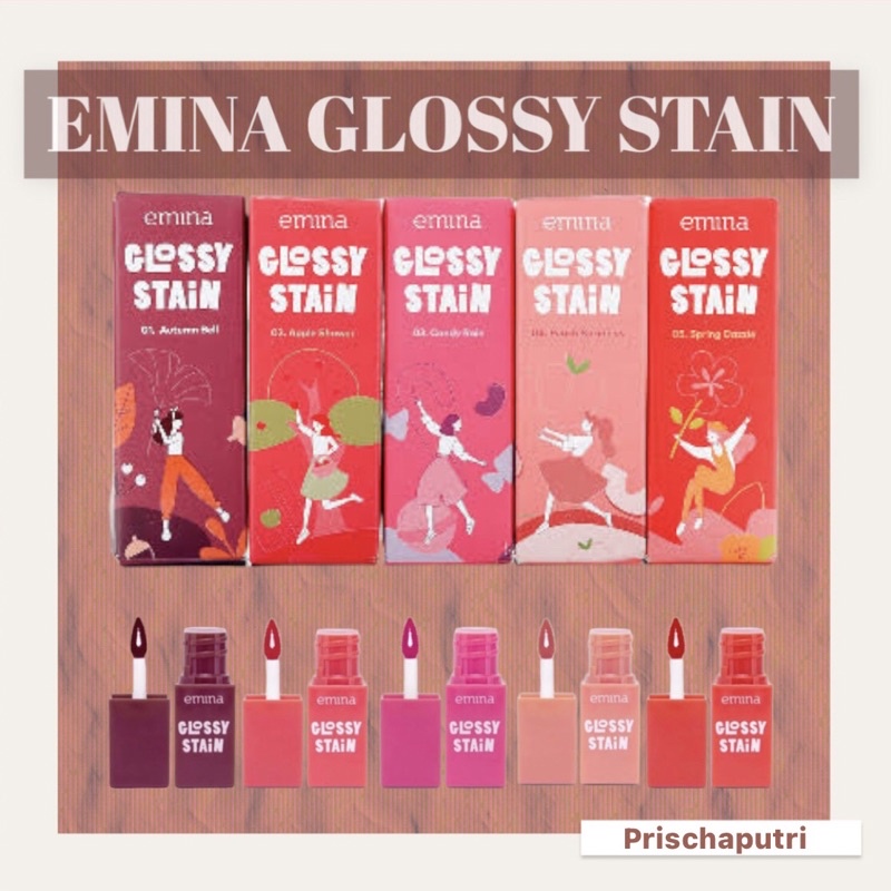 Emina GLOSSY STAIN 3g NEW LIP TINT AUTUMN BELL APPLE SHOWER