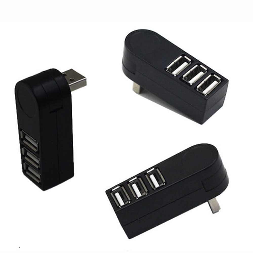High Speed 3 Ports Hub USB 2.0 Mini Rotate Splitter Adapter Laptop PC ...