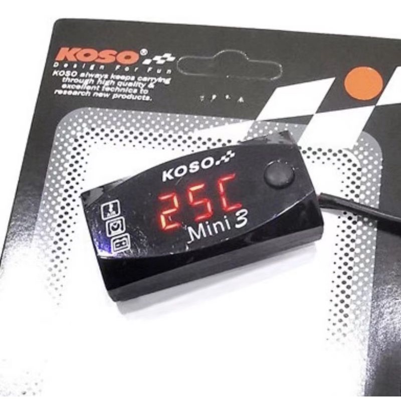 KOSO Thermometer Water Temperature sensor adapter Volt Meter 3in1 Mini ...