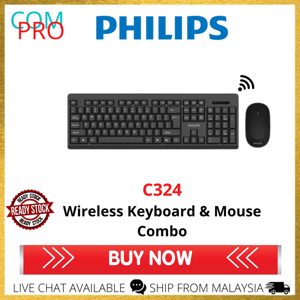 Philips Wireless Keyboard & Mouse Combo Set / SPT6324 / C324