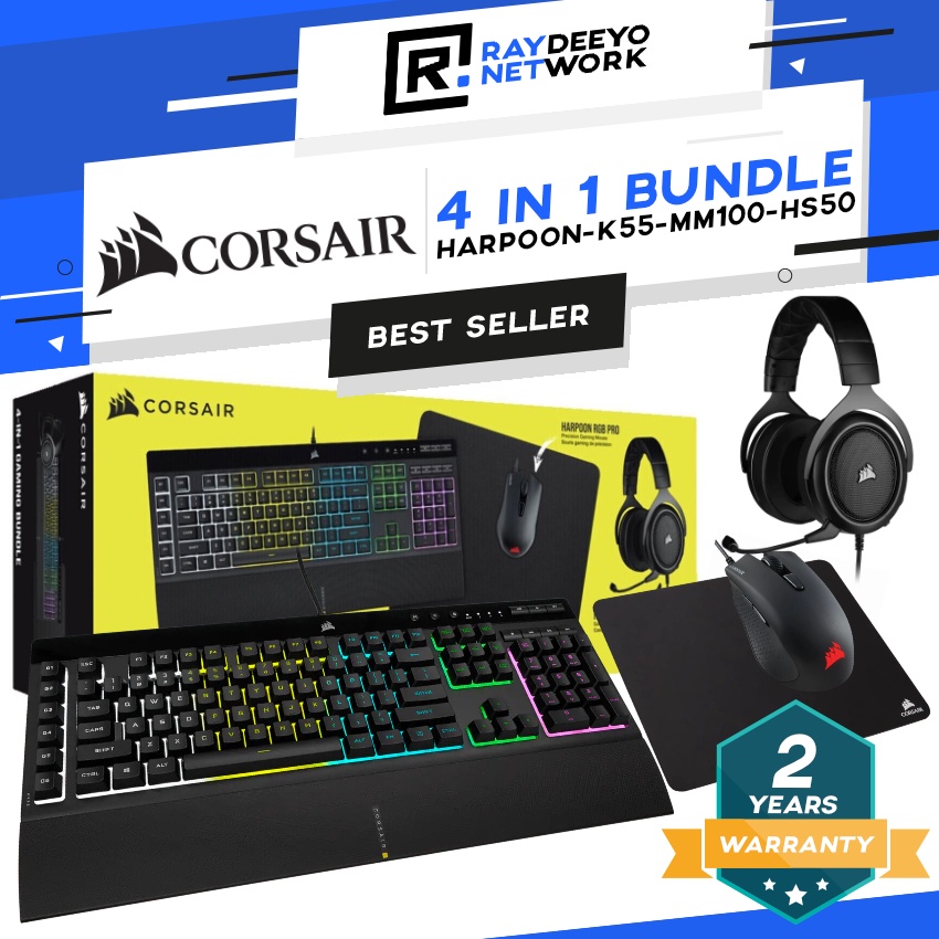 Kit Corsair teclado Gaming K55 RGB / Mouse Harpoon RGB –