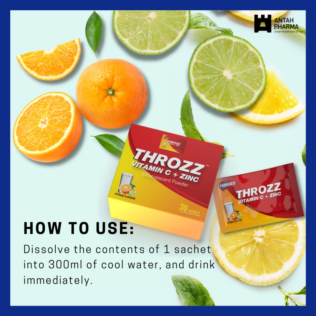[[ CLEARANCE SALES EXP 5/2024 ]] Throzz Vitamin C + Zinc (Citrus