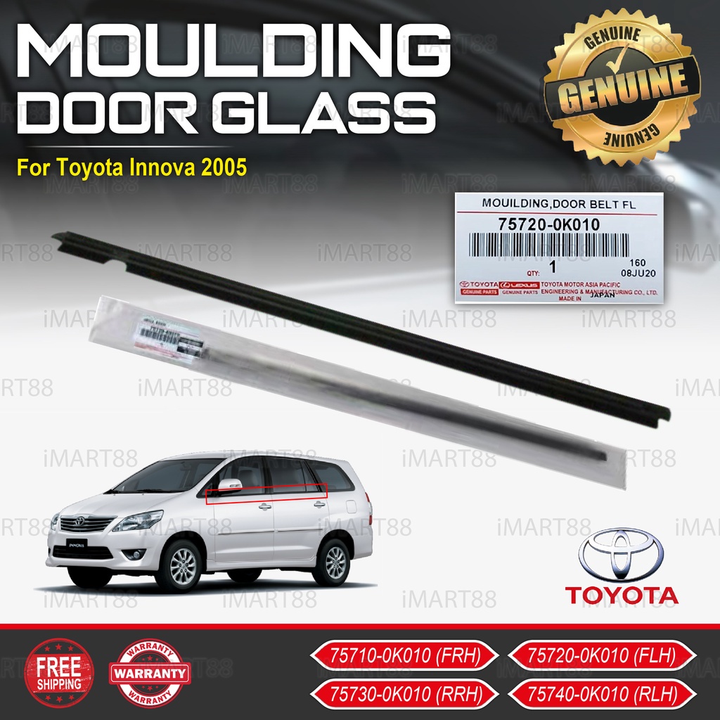 ORIGINAL TOYOTA INNOVA TGN40 2005 GLASS DOOR MOULDING SEAL RUBBER OUTER