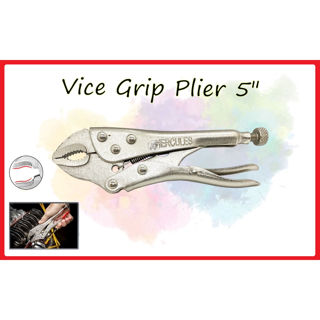 Hercules CRV Vice Grip Plier 5" Mini Lcoking Plier Straight/Curved Jaw