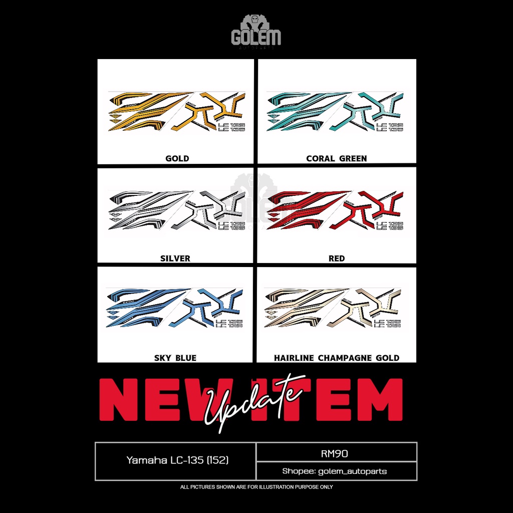 Yamaha LC V1/2/3/4/5/6 LC 135 (152) GRED AAA Sticker body Stripe ...