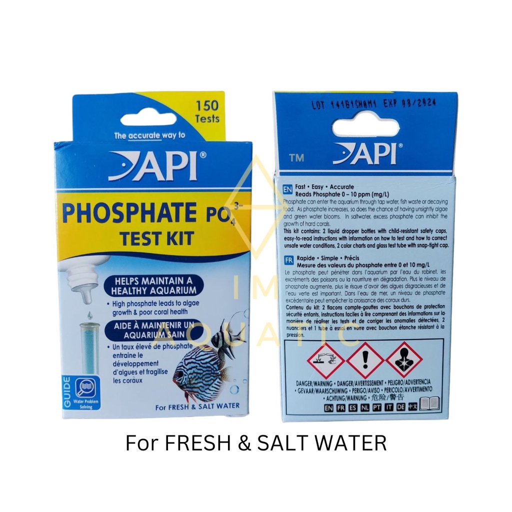 API Test Kit Aquarium Water (pH Ammonia Nitrate Nitrite Phosphate KH ) Freshwater & Saltwater