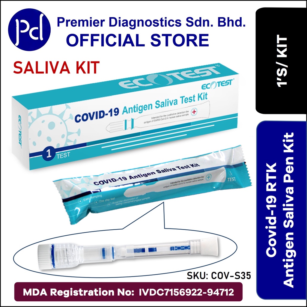 Exp Ecotest Covid Rapid Antigen Self Test Kit Saliva Pen Type S Exp