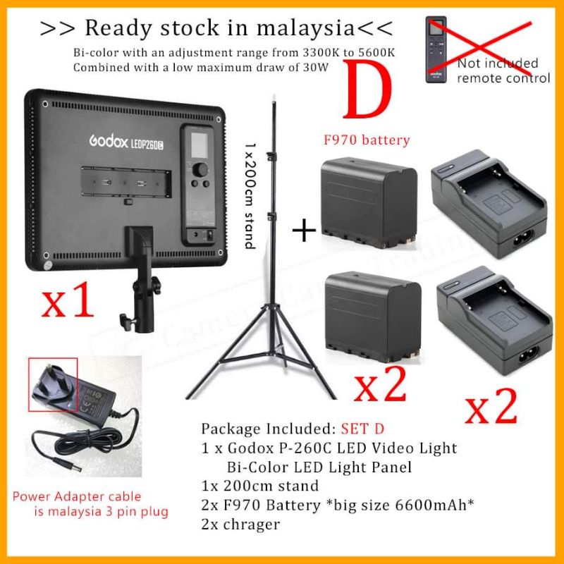 Godox LEDP260C LED P260C Ultrathin 30W Dimmable LED Video Light Panel