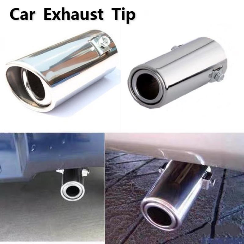Car Exhaust Tip Steel Stainless Chrome Muffler Exhaust Tip Modification Tube To Fit Straight
