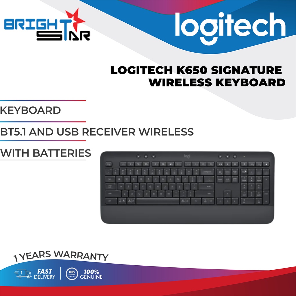 KEYBOARD / LOGITECH K650 SIGNATURE WIRELESS KEYBOARD / BT5.1 AND USB ...