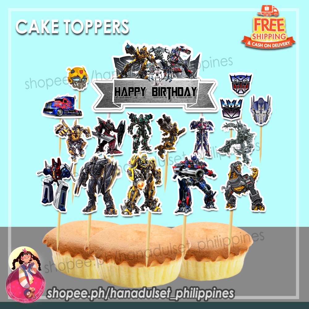 Transformers Topper Cake Topper Transformers cup cake toppers Set