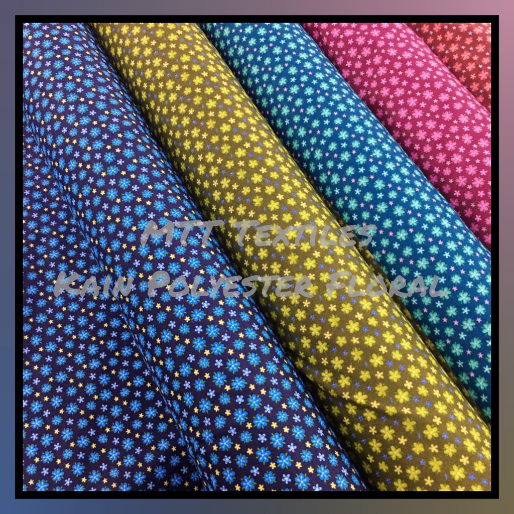 KAIN POLYESTER CORAK BUNGA bidang45'' OPEN METER | Shopee Malaysia