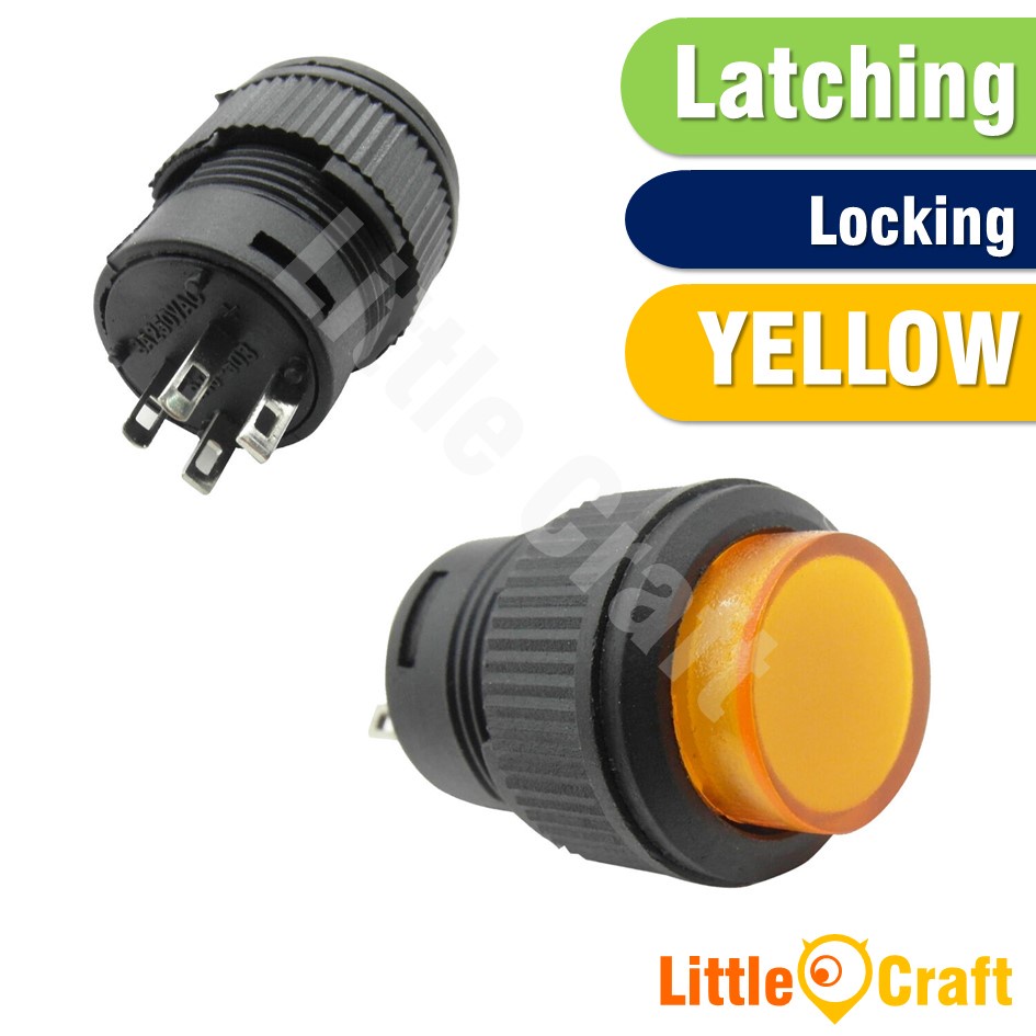 16mm Push On Latching Button Switch 4 Pin R16-503BD | Shopee Malaysia