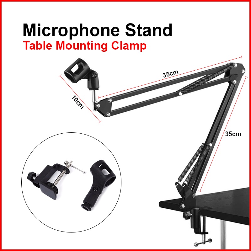 Table Microphone Stand Mic Stand Clamp Mic Stand With Foldable Mic ...