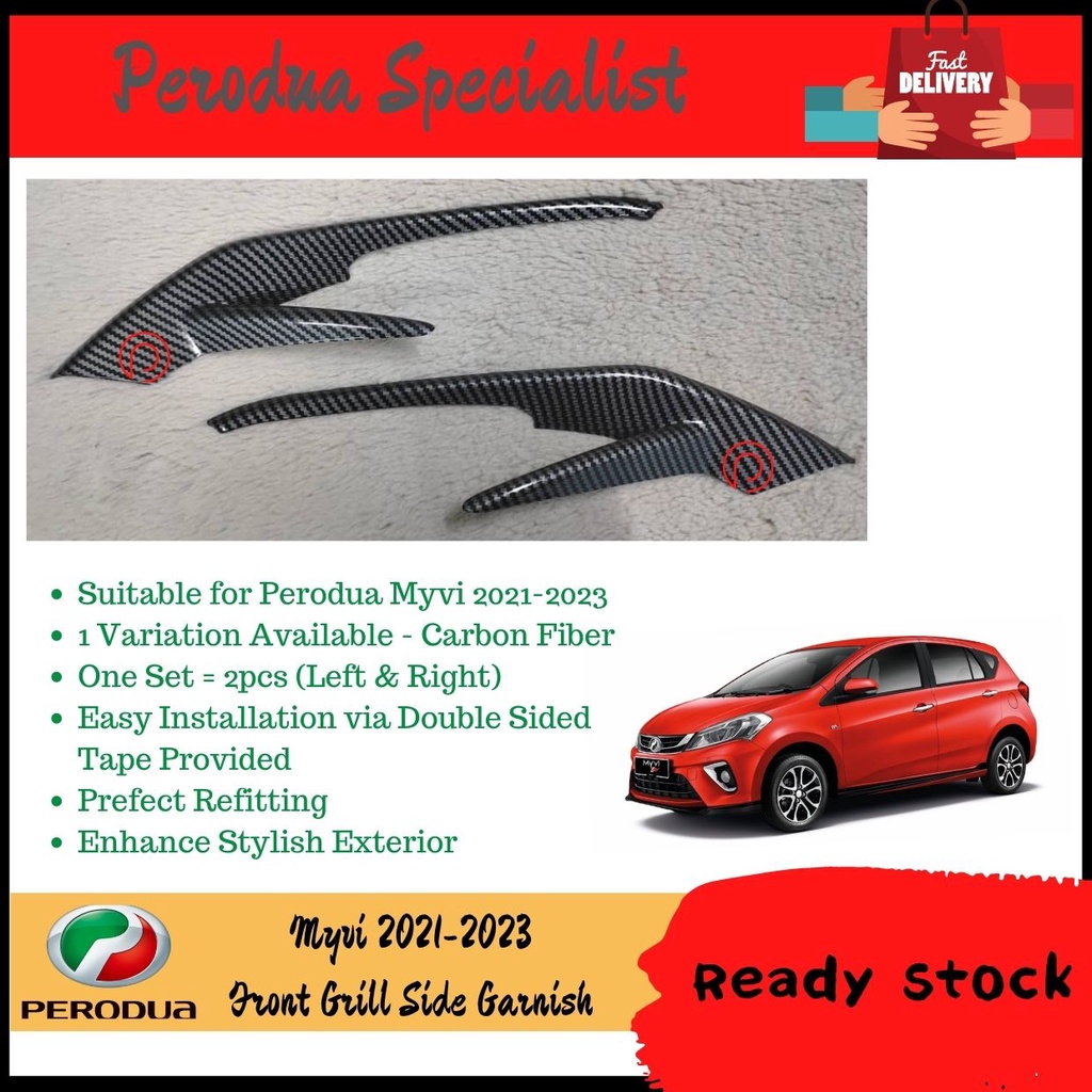 Perodua MYVI 2021-2023 Front Grill Side Garnish Front Grill Cover ...