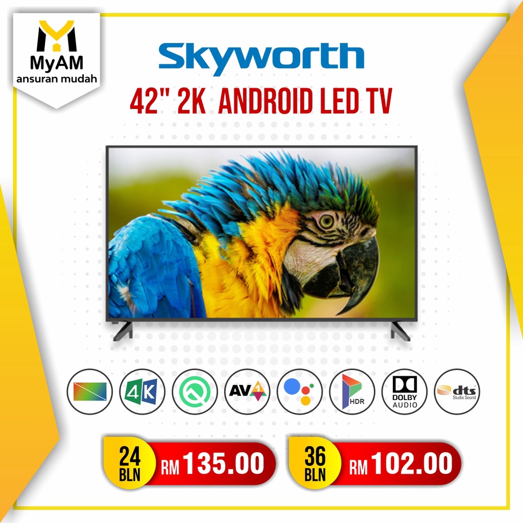 [Installment Plan] Ansuran Mudah Skyworth 42" 2K Android Smart LED TV