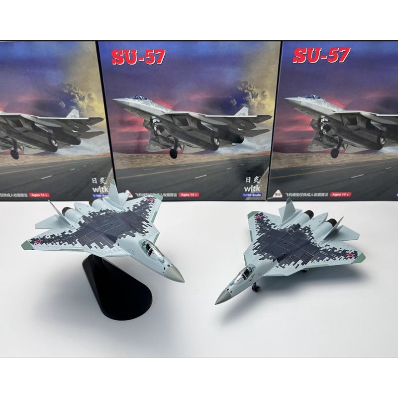 WLTK 1/100 Russian SU57 Air Force Su-57 stealth fighter alloy aircraft ...