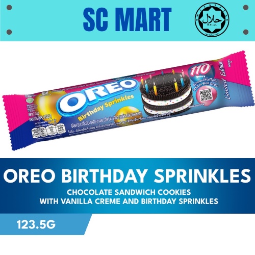[SC] Oreo Birthday Sprinkles Flavor Sandwich Cookies 123.5gm Shopee