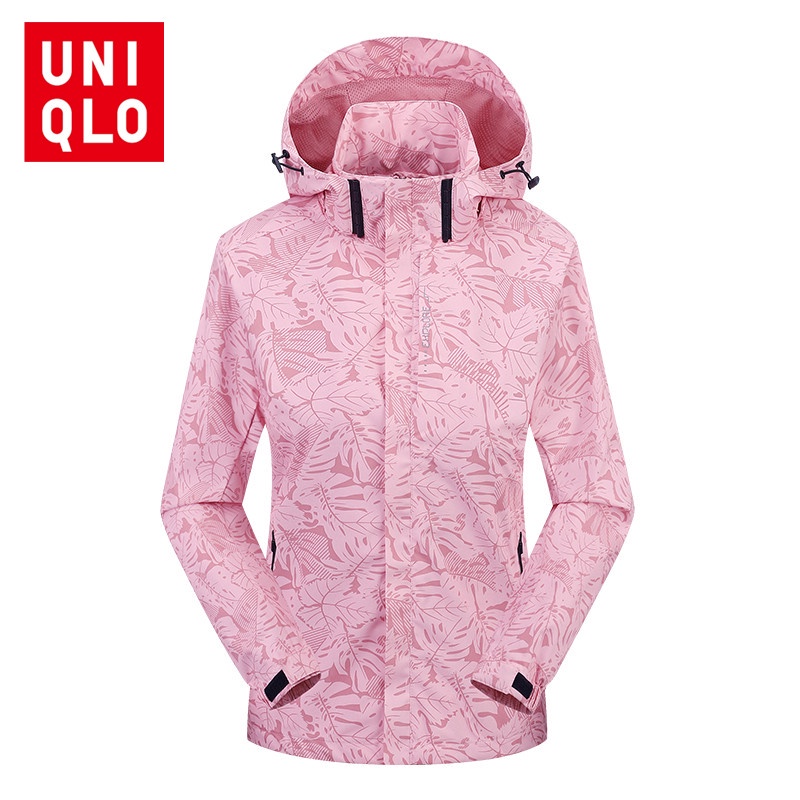Uniqlo Women Waterproof Jackets Windbreaker Hiking Outdoors Sports Loose Fashion Coat Shopee
