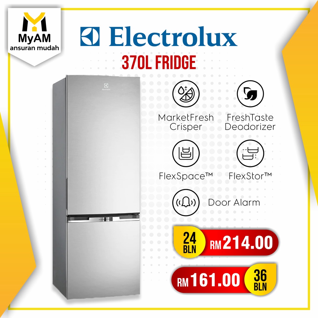 [Peti Sejuk] Ansuran Mudah Electrolux 370 Litre Bottom Freezer Fridge