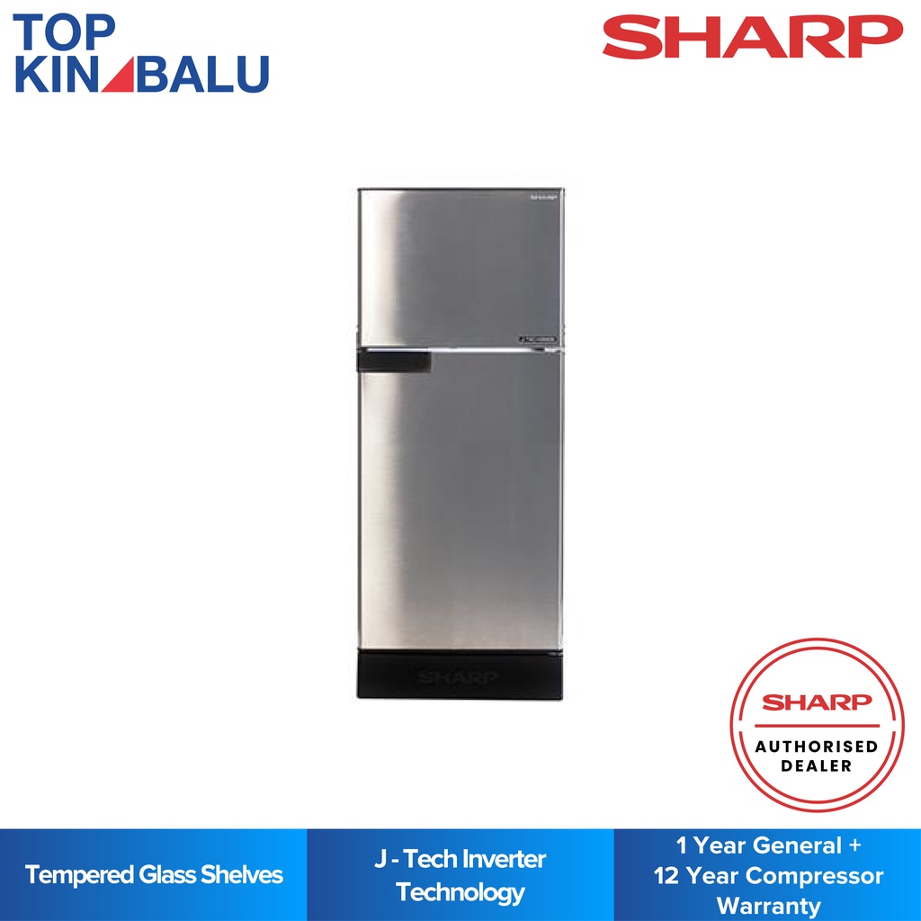 [SABAH ONLY] SHARP 170L SJ189MS 2 DOOR REFRIGERATOR FRIDGE | Shopee ...