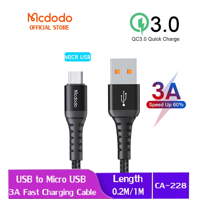 Mcdodo 3A Cable USB to Micro USB QC Fast Charging Data Cable