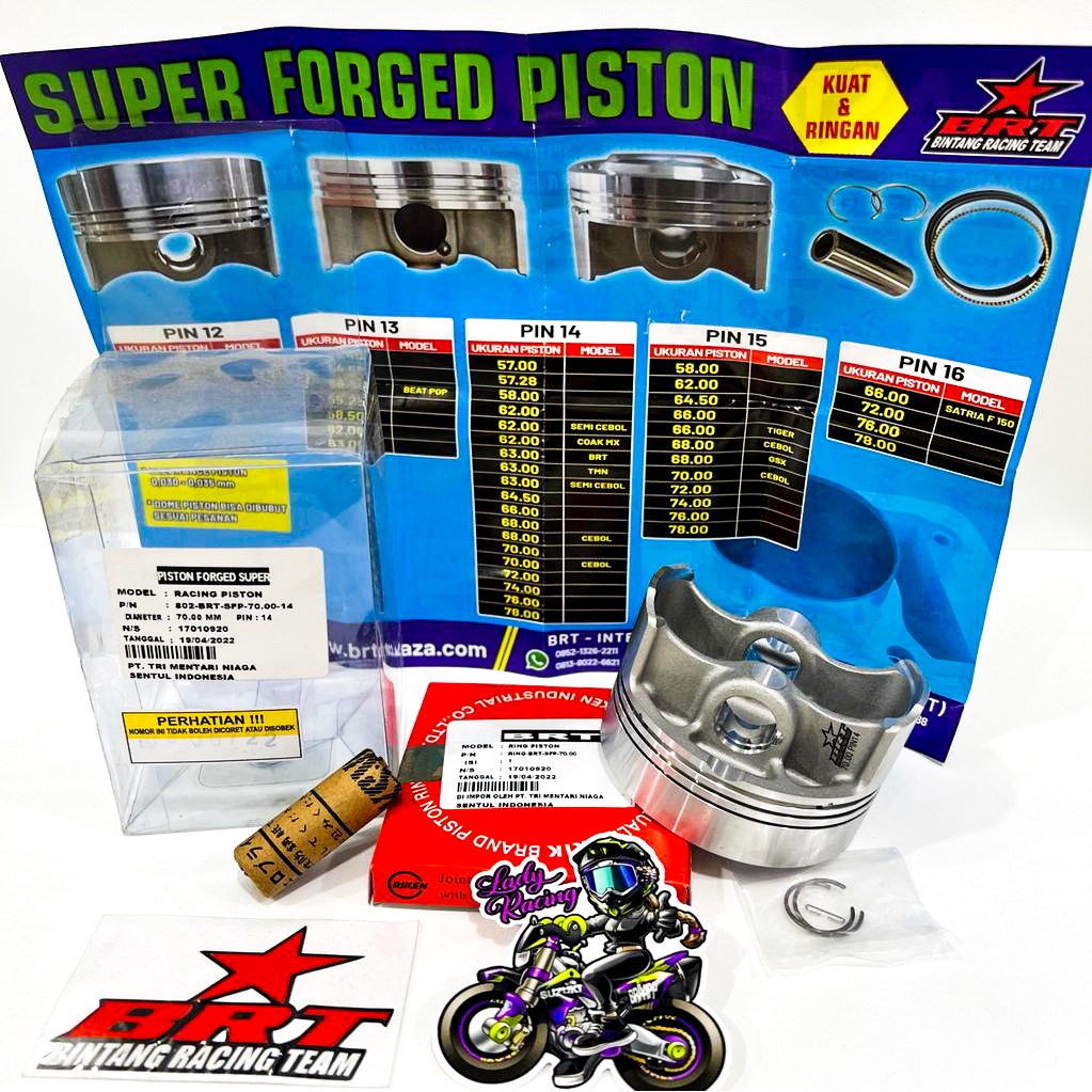 Piston BRT FORGED & RING SET ALL SIZE PIN 12 13 14 15 16 | Shopee Malaysia
