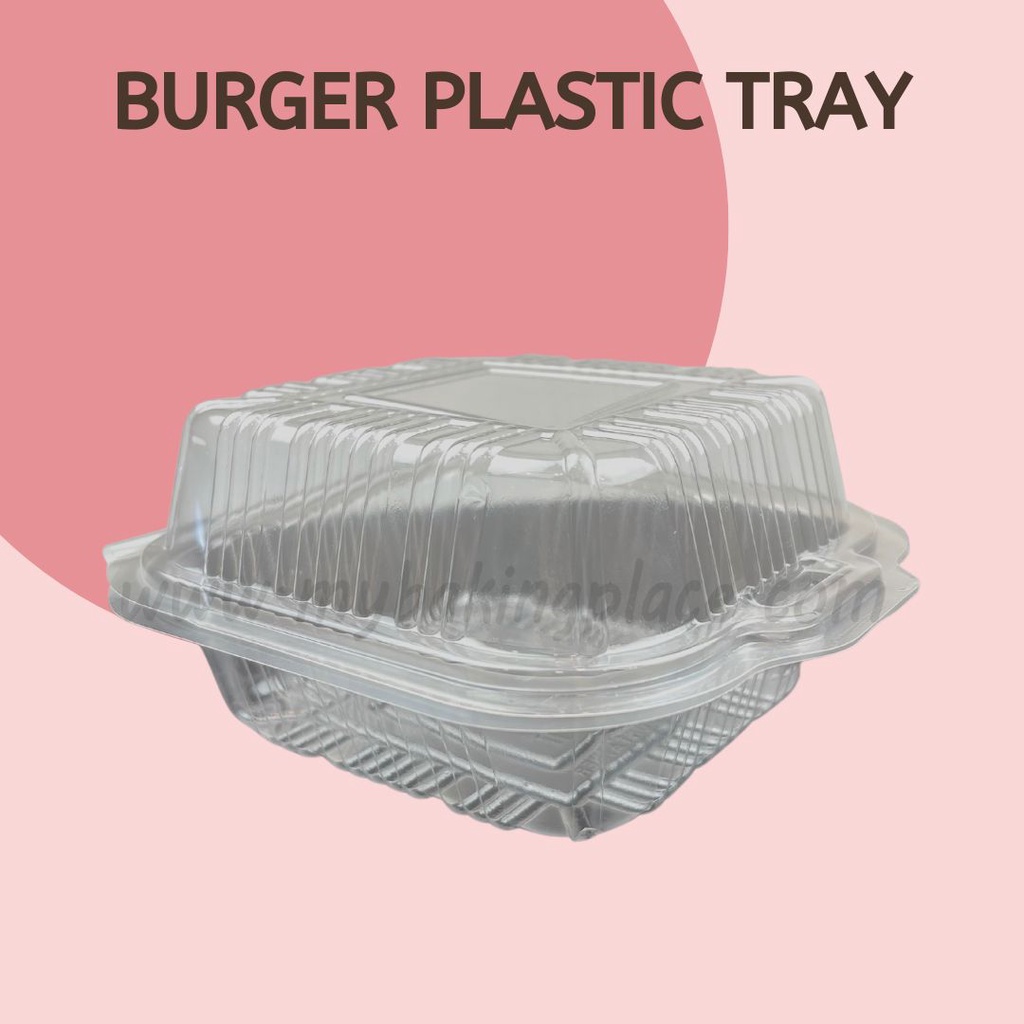 Burger Box Transparent Tray Plastic Food Tray Bekas Burger Donut Box
