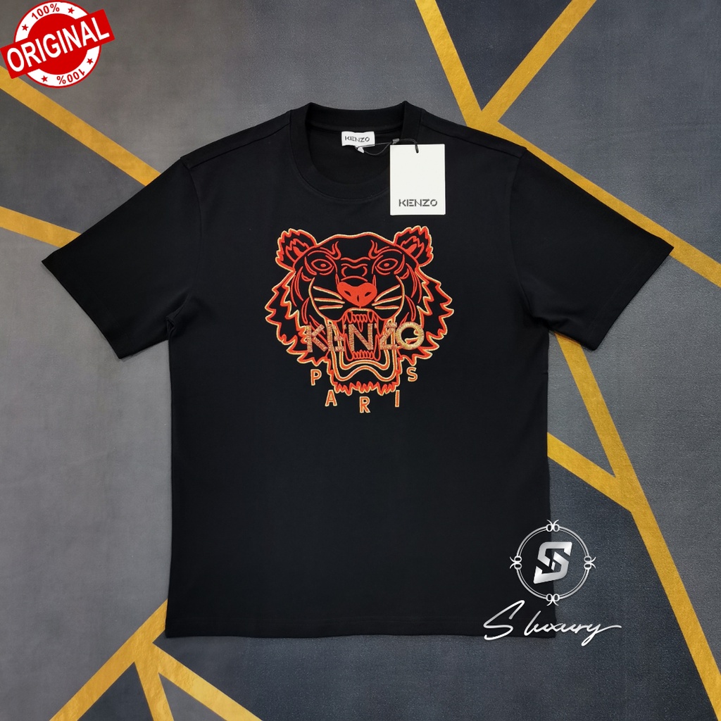 KENZO RED AND GOLD EMBROIDERED TIGER TEE (OVERSIZE) | Shopee Malaysia